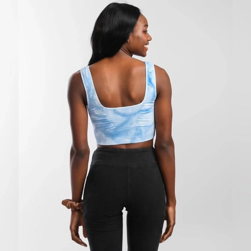 NWOT Free People Movement Good Karma Bra in Aurora Blue, Size XS/S. - Picture 3 of 5